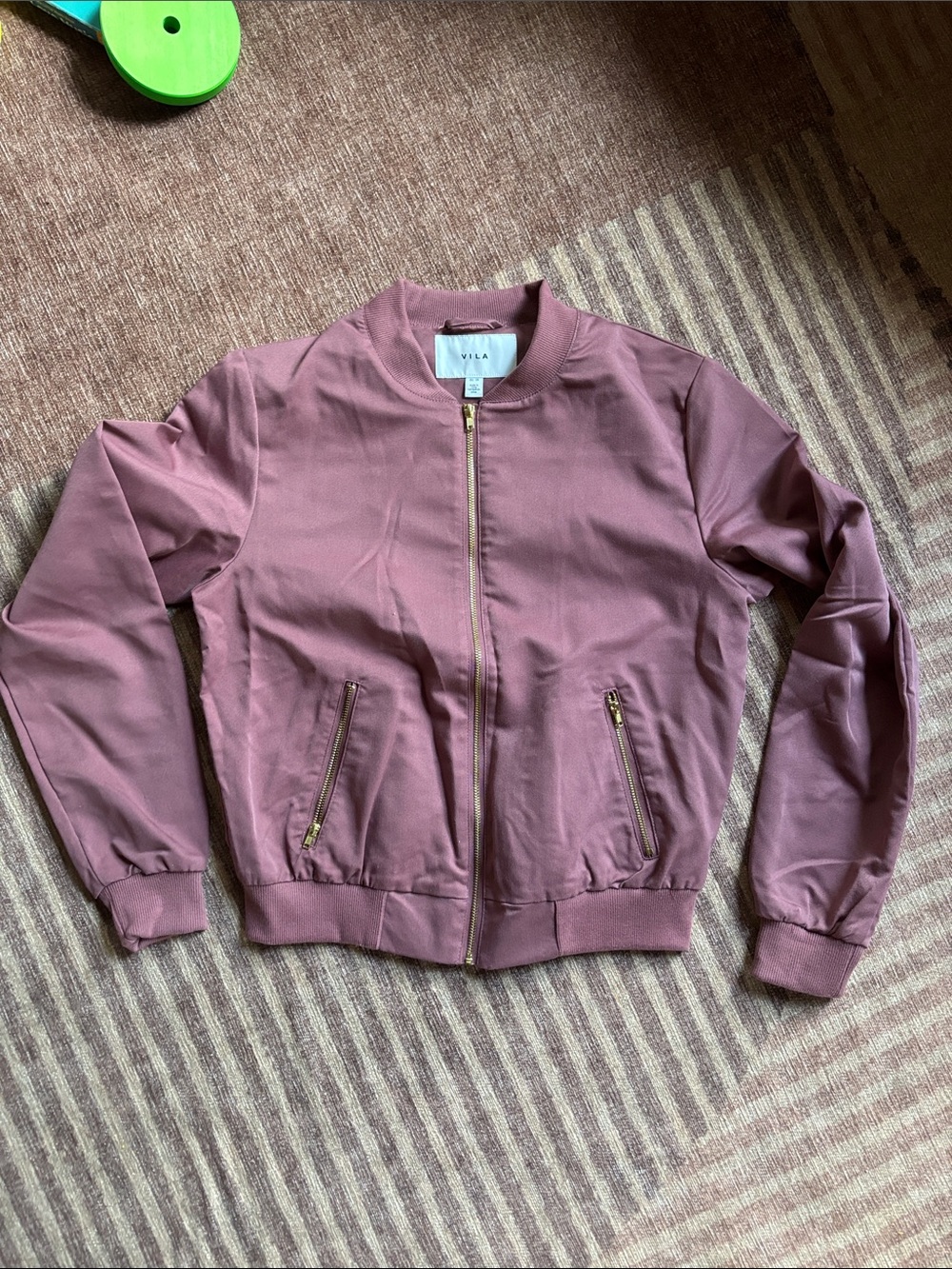 VILA Mauve lightweight Bomber Jacket - Women's Lightweight Zip Front